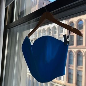Amanda Uprichard, Bustier Cherri Crop Top in Sky Blue Size Medium
$150